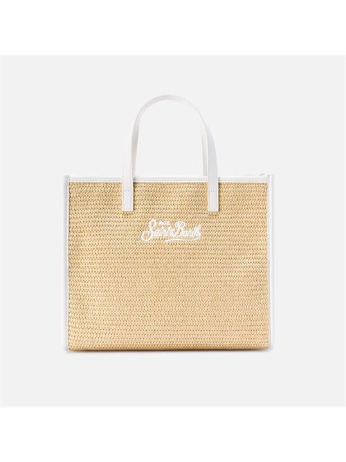 Borsa Vivian medium effetto paglia con logo bianco ricamato MC2 SAINT BARTH | VVID001/00200L